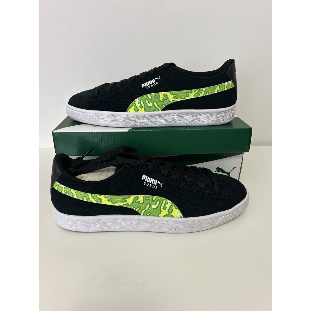 PUMA Suede x Rick and Morty Low Interdimensional Portal Men Size 8.5 Black Green